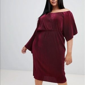 ASOS DESIGN Curve off the shoulder midi dress